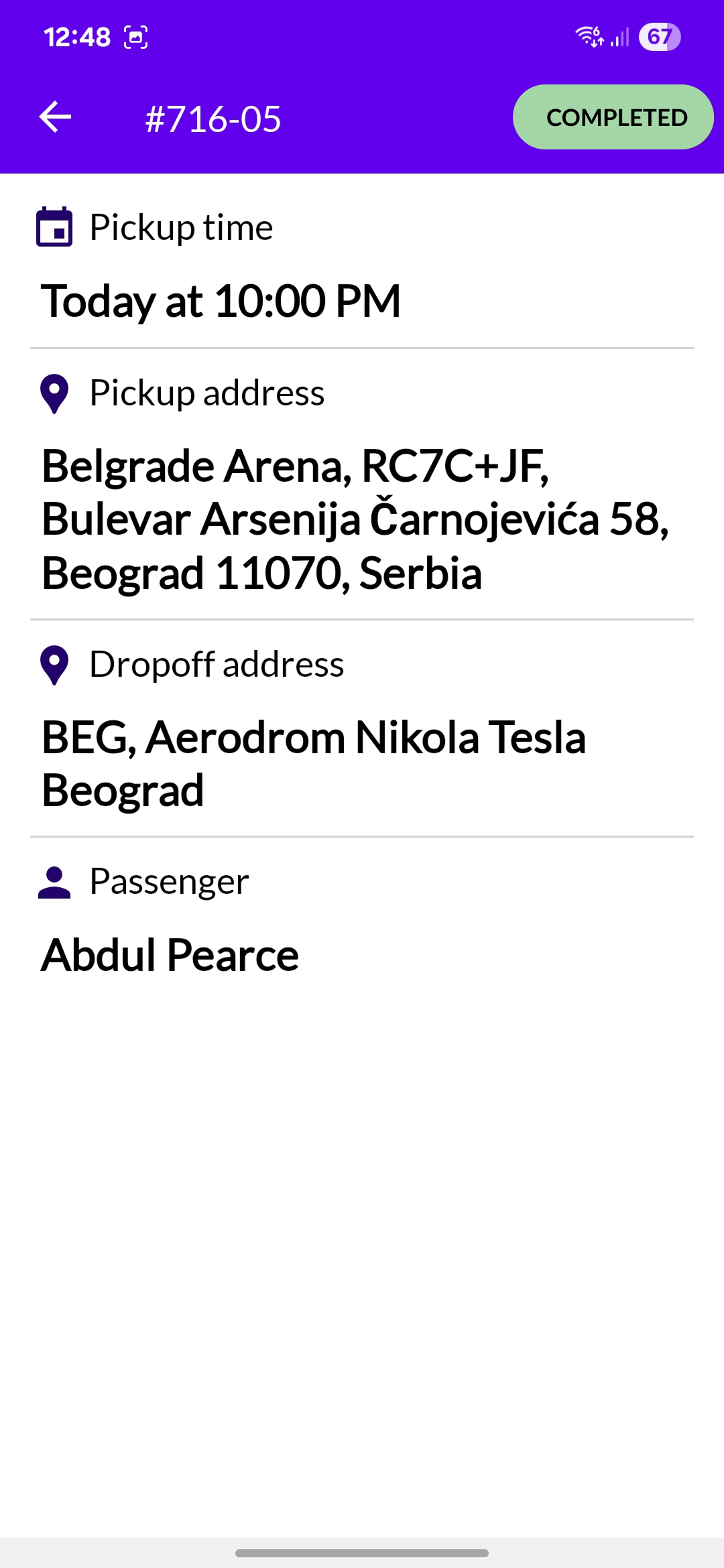 Driver App Screen 10