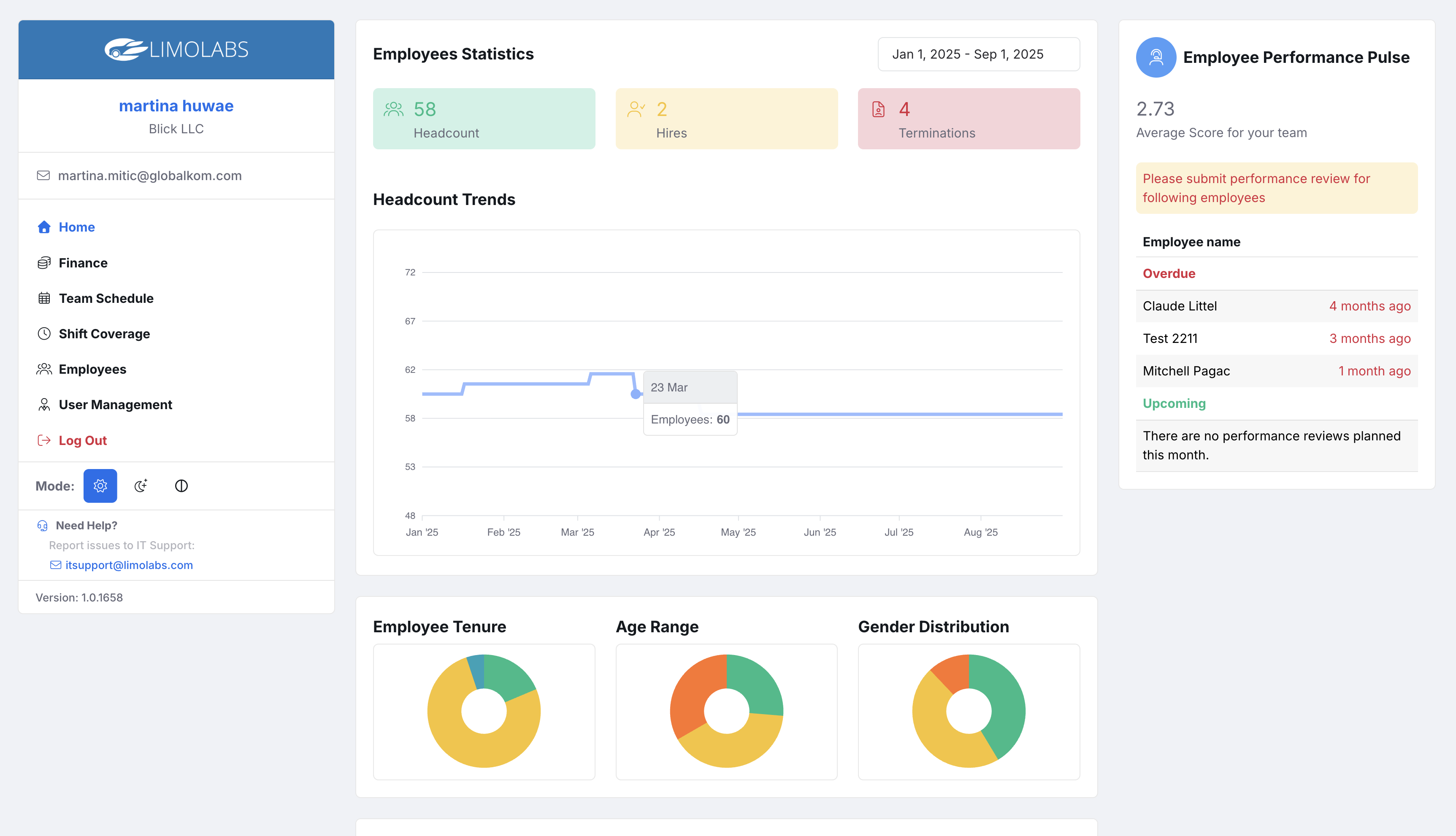 Client Dashboard Interface